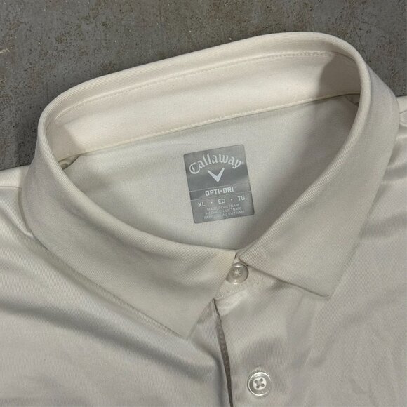 Callaway Golf Shirt Stretch Short Sleeve Polo Striped White XL - Picture 5 of 7